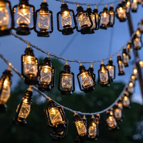 Kerosene Designed Outdoor Garden String Lamp-Solar Powered