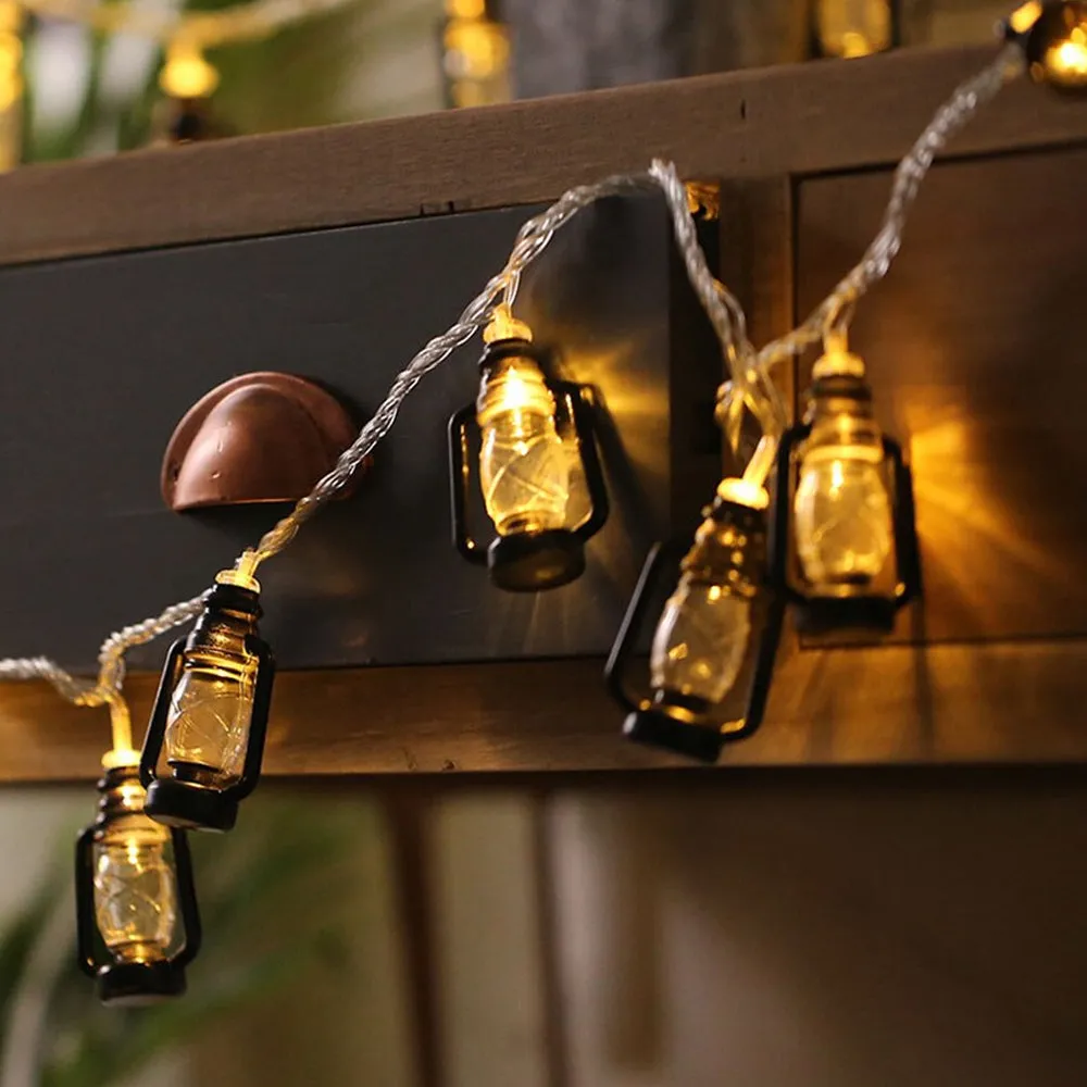 Kerosene Designed Outdoor Garden String Lamp-Solar Powered