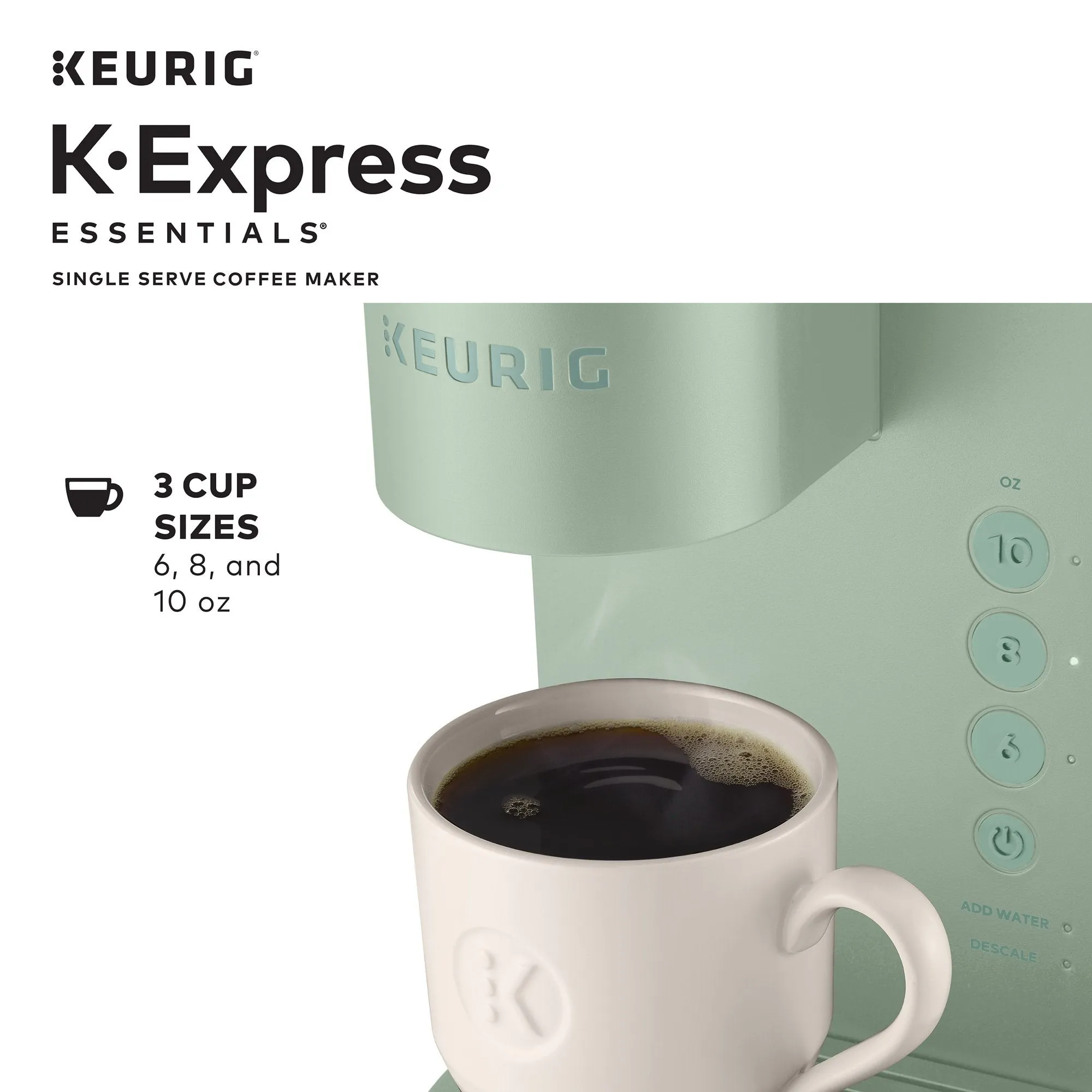 Keurig K-Express Essentials Single Serve K-Cup Pod Coffee Maker, Silver Sage