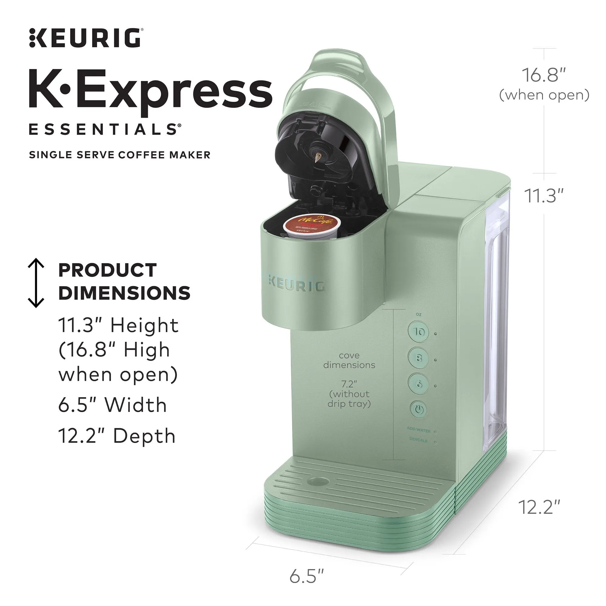 Keurig K-Express Essentials Single Serve K-Cup Pod Coffee Maker, Silver Sage