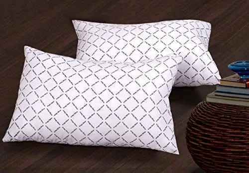 KINGLY Fibre Decor Reliance Filled 5 Piece Pillow Set - (Antique White, 16" x 24" inch)