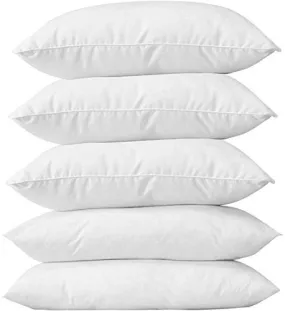 KINGLY Fibre Decor Reliance Filled 5 Piece Pillow Set - (Antique White, 16" x 24" inch)