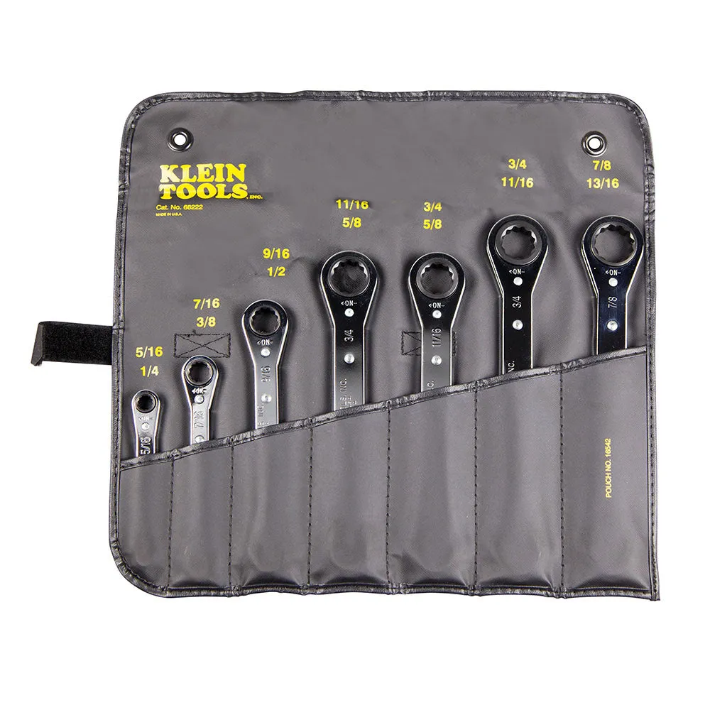 Klein Tools 68222 Ratcheting Box Wrench Set, 7-Piece