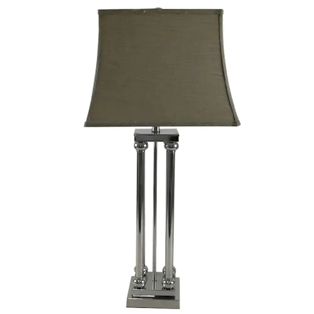 Knightsbridge Chrome & Grey Table Lamp 81cm