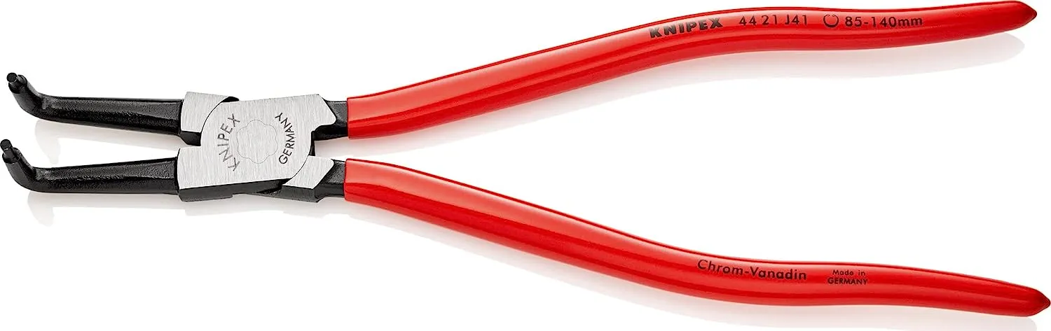 Knipex 44 21 J41 Internal Circlip (Retaining Ring) Pliers Angled 90° for Bore Sizes 85-140mm  3.2mm (.126") Tip Diameter