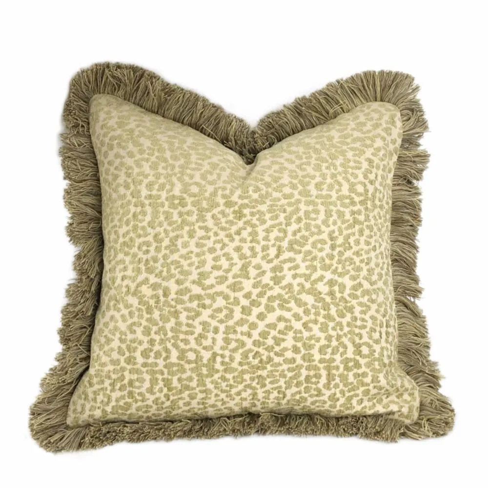 Kravet Candice Olson Tetouan Leopard Spots Spring Green Pillow Cover