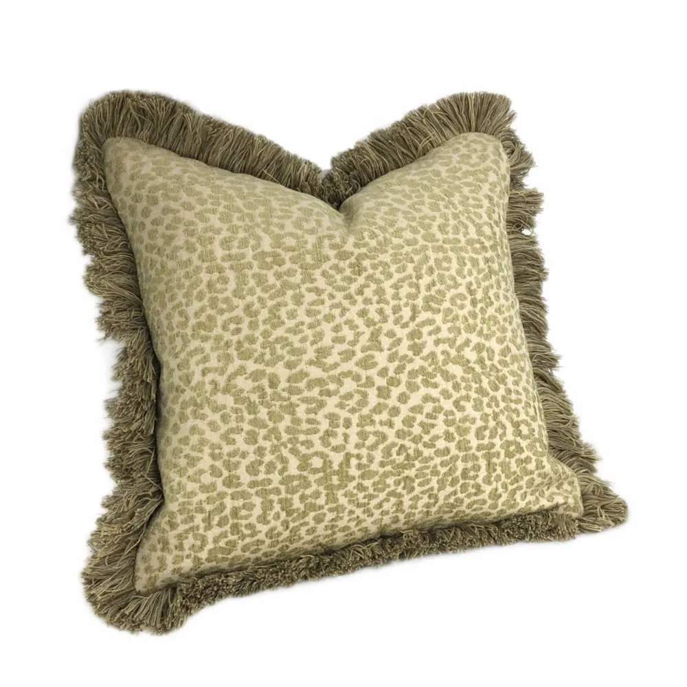 Kravet Candice Olson Tetouan Leopard Spots Spring Green Pillow Cover