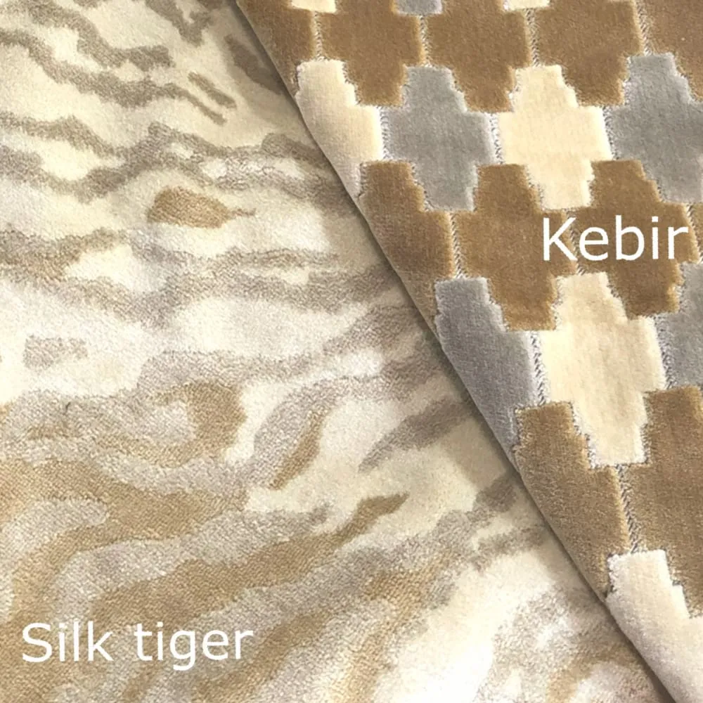 Kravet Kebir Sand Geometric Tile Velvet Pillow Cover