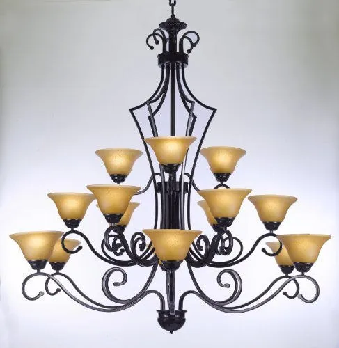 Large Foyer / Entryway Wrought Iron Chandelier Lighting H51" X W49" - Go-G7-451/15