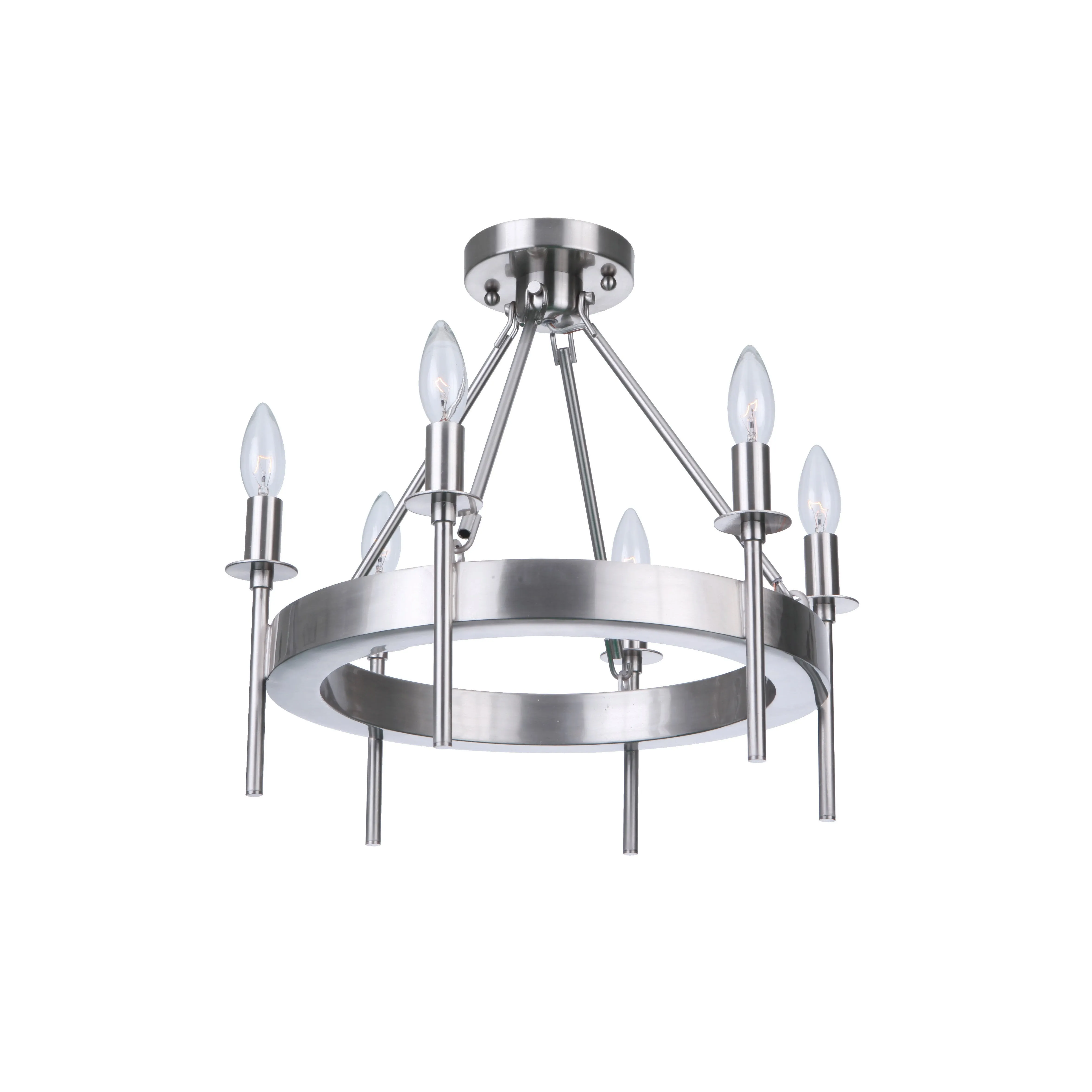 Larrson 6 Light Semi Flush in Brushed Polished Nickel