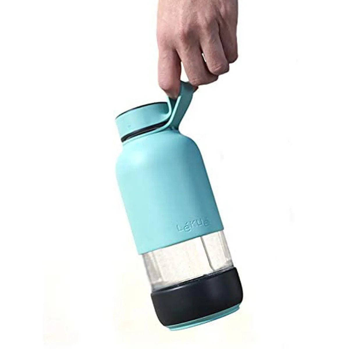 Lekue Bottle To Go reusable water bottle, 20 ounce, Turquoise