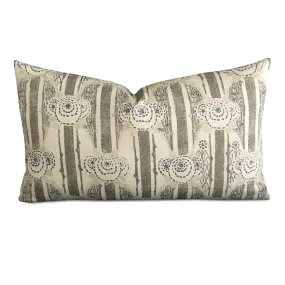 Linen Botanical Abstract Lumbar Pillow Cover 15x26