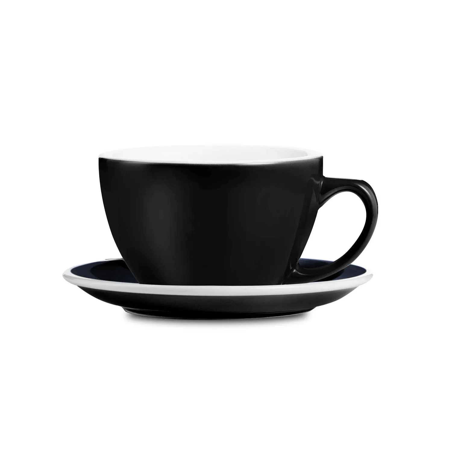 Loveramics Egg Style Cappuccino Cup & Saucer - Black (6.7oz/200ml)