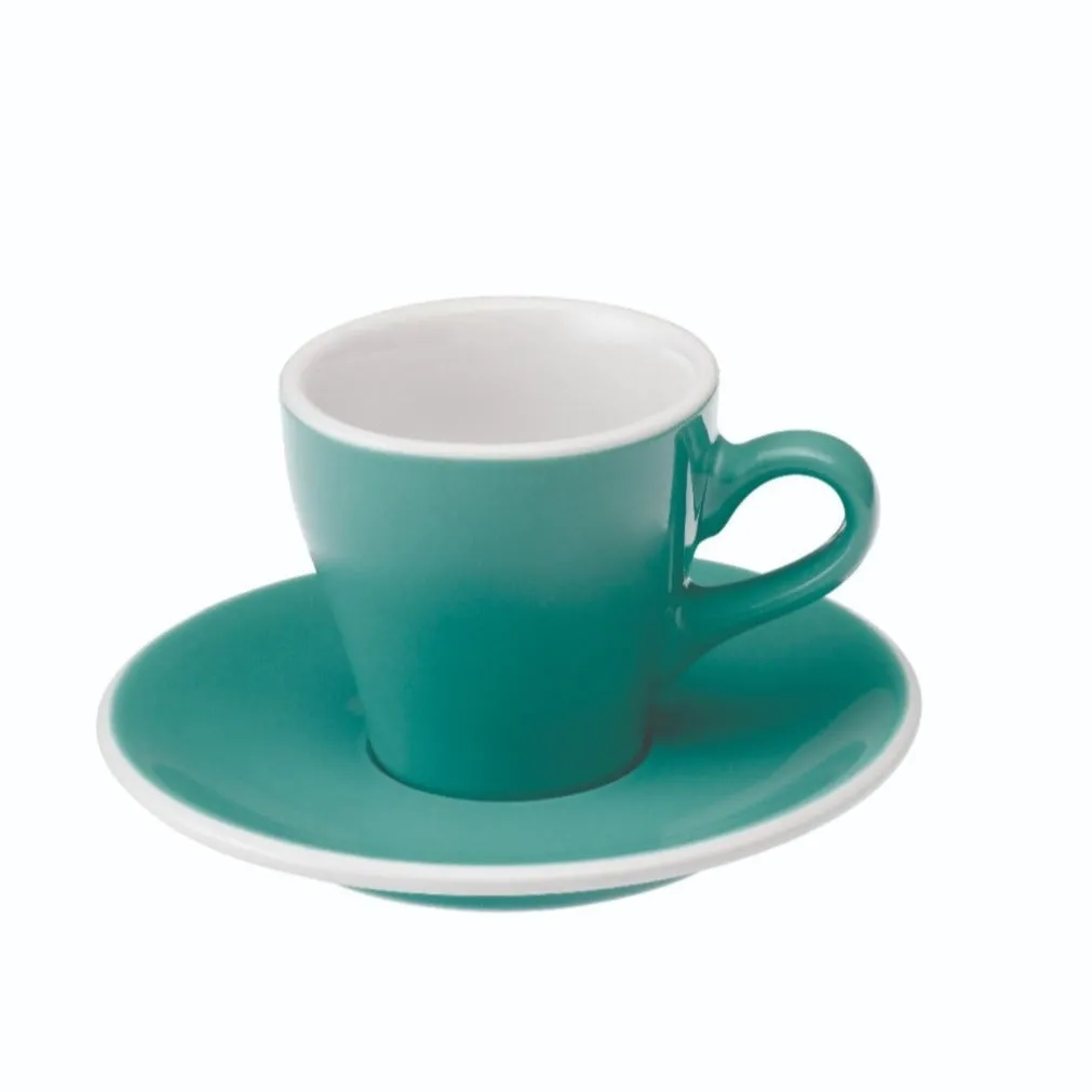 Loveramics Tulip Style Espresso Cup & Saucer - Teal (2.7oz/80ml)