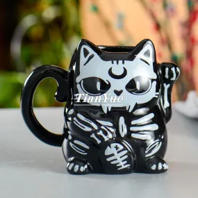 Maneki Neko Skeleton Mug