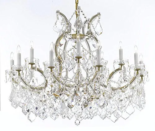 Maria Theresa Chandelier Crystal Lighting Chandeliers Lights Fixture Pendant Ceiling Lamp For Dining Room Entryway Living Room With Large Luxe Diamond Cut Crystals H28" X W37" - A83-B89/21510/15 1Dc