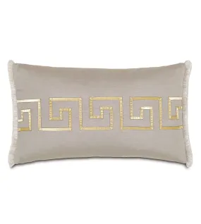 McClare Gray Greek Key Throw Pillow Cover 13x22