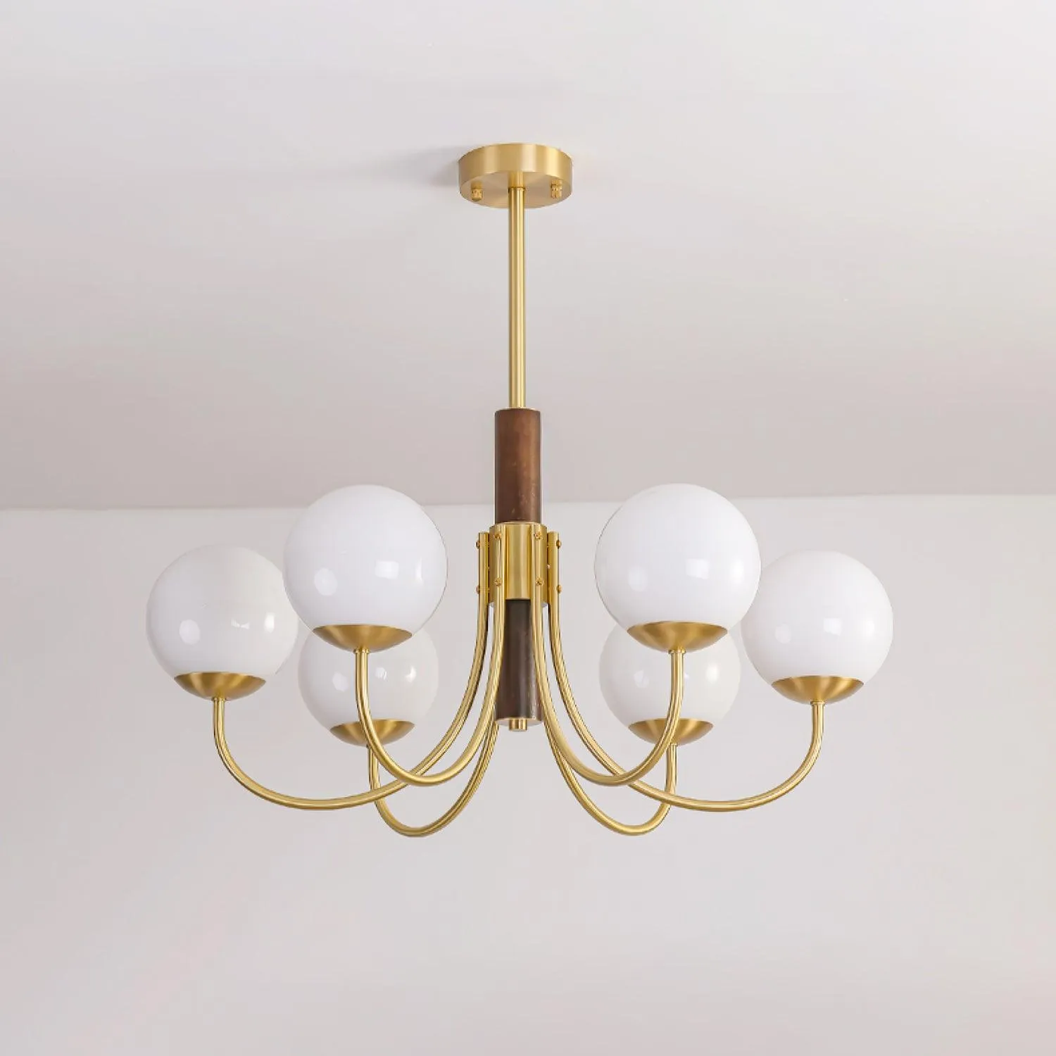 Midas Touch Walnut Sphere Chandelier