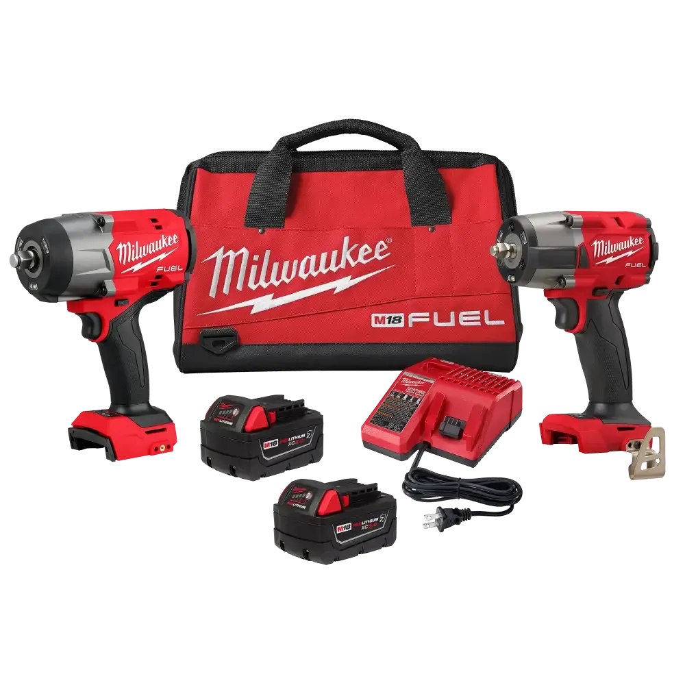 Milwaukee M18 FUEL Impact Wrench Combo Kit, 1/2" HT & 3/8" MT - 3010-22