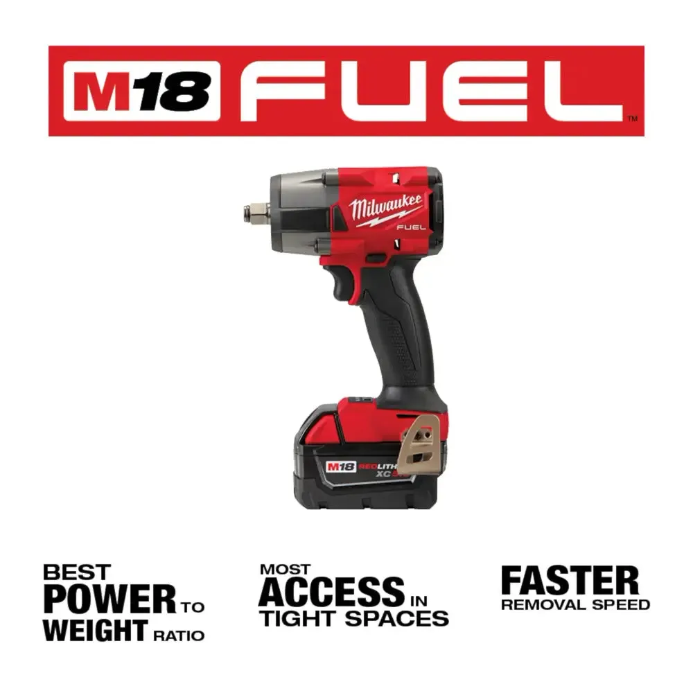 Milwaukee M18 FUEL Impact Wrench Combo Kit, 1/2" HT & 3/8" MT - 3010-22