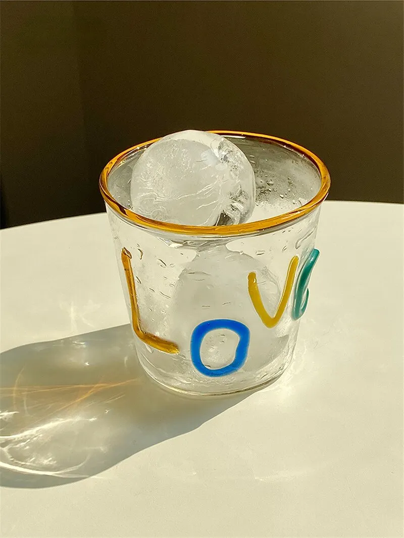 Miss Love Graphic Glass Drinking Cup