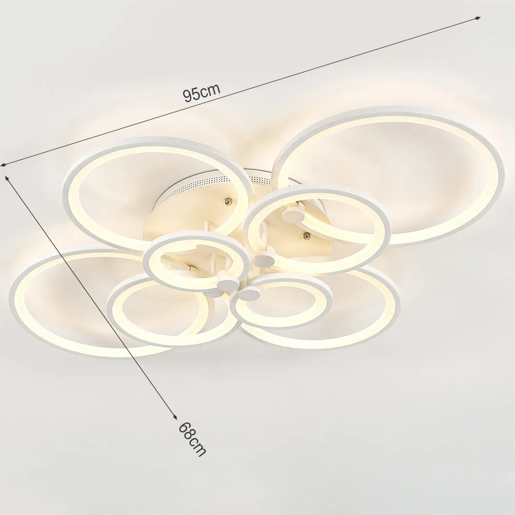 Modern Circular LED Light-adjusted Semi Flush Ceiling Light for Nordic Decor