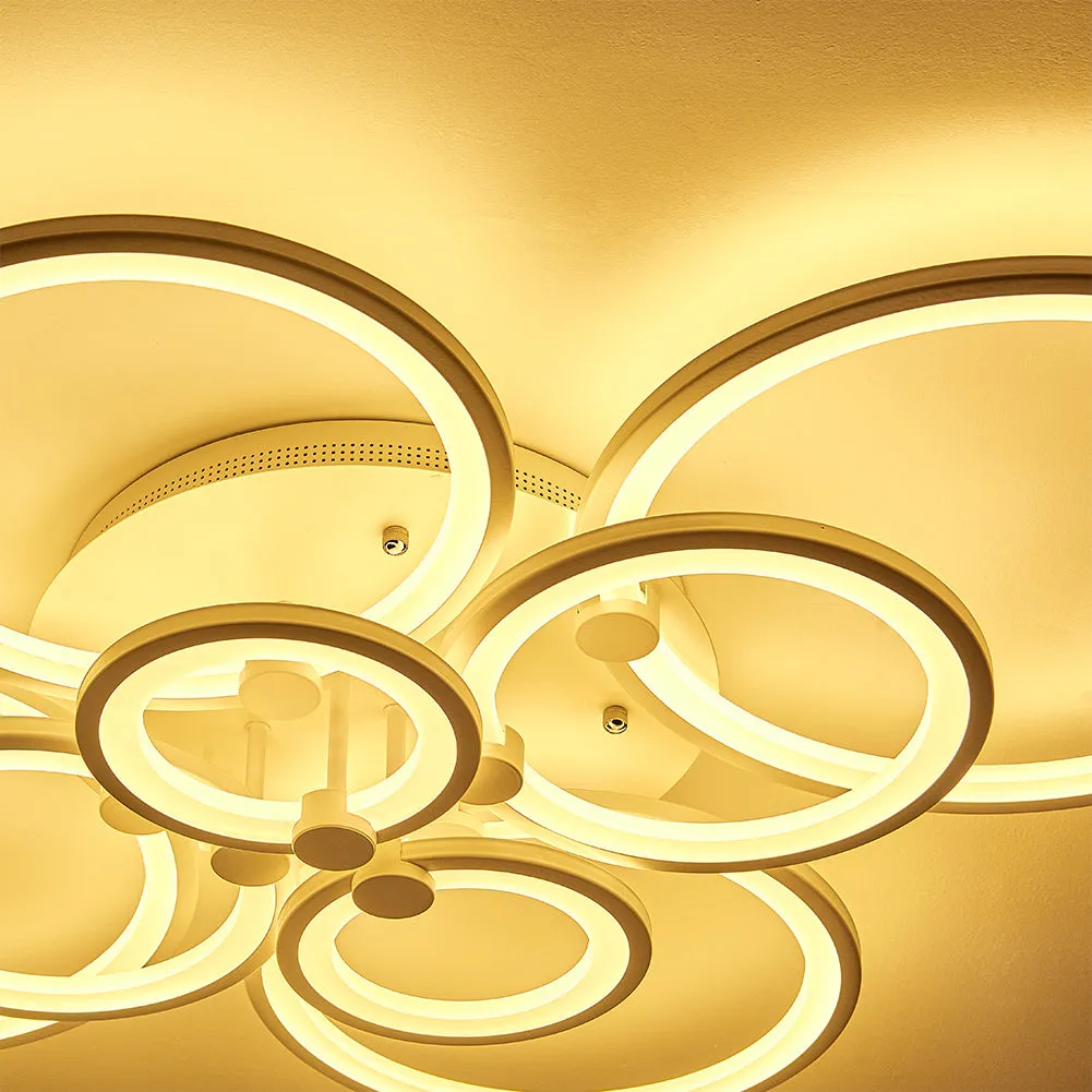 Modern Circular LED Light-adjusted Semi Flush Ceiling Light for Nordic Decor