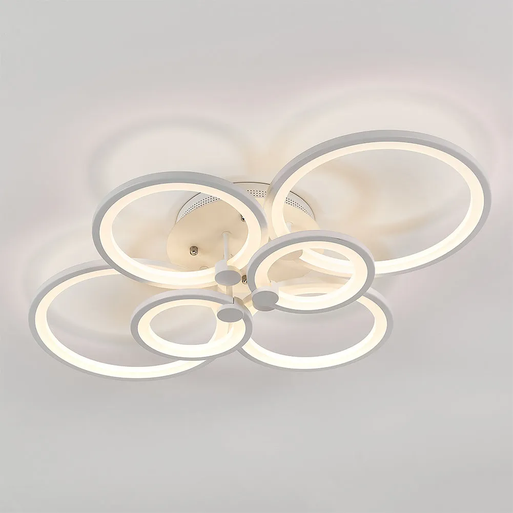 Modern Circular LED Light-adjusted Semi Flush Ceiling Light for Nordic Decor