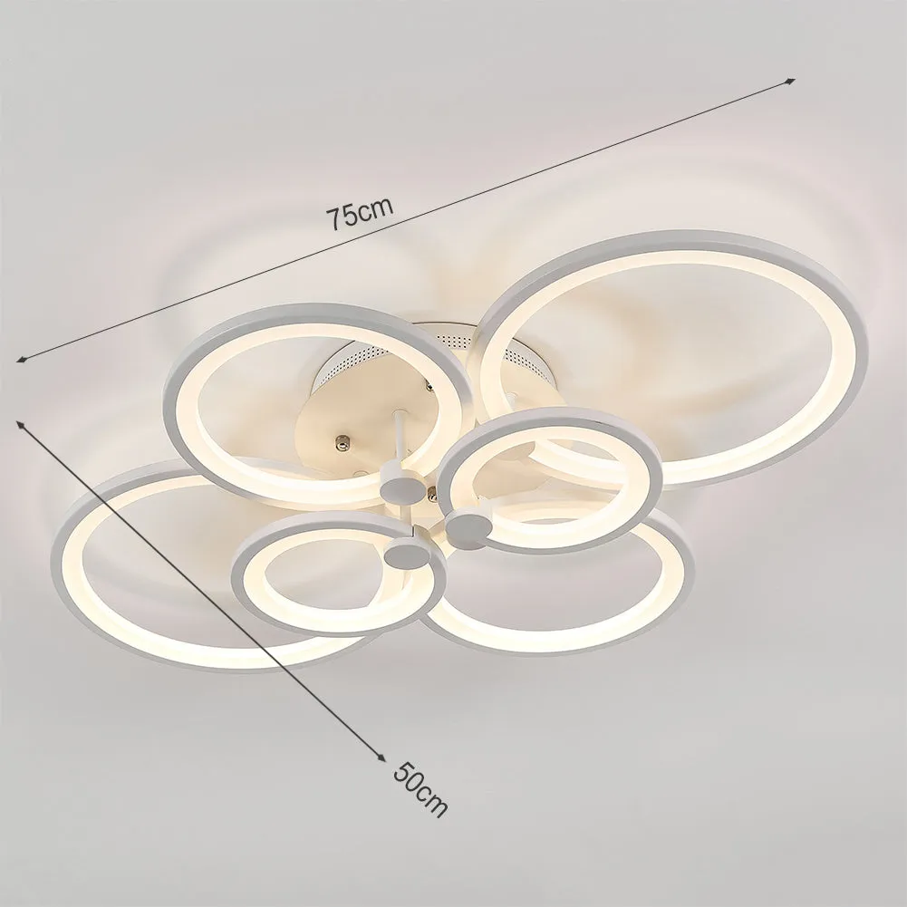 Modern Circular LED Light-adjusted Semi Flush Ceiling Light for Nordic Decor