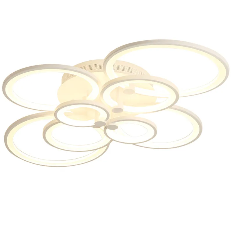 Modern Circular LED Light-adjusted Semi Flush Ceiling Light for Nordic Decor