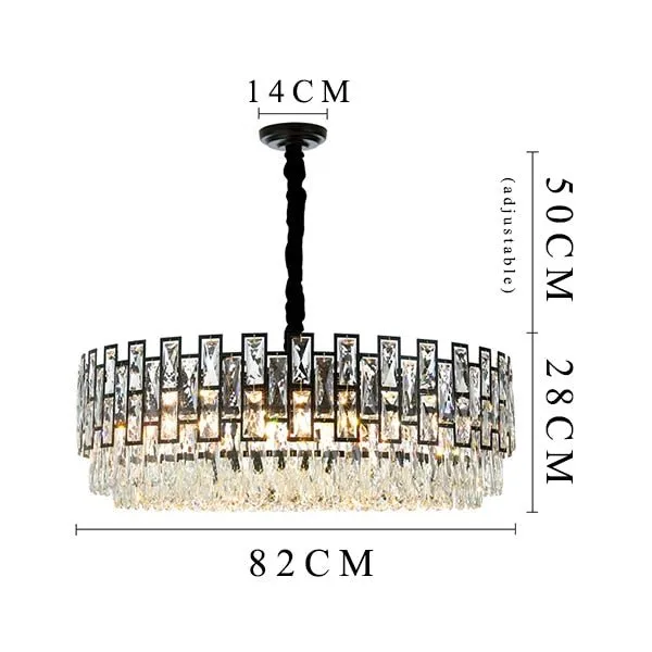 Modern Crystal Chandelier For Living Room Dining Room Black Light Round Lustre Led Chandeliers