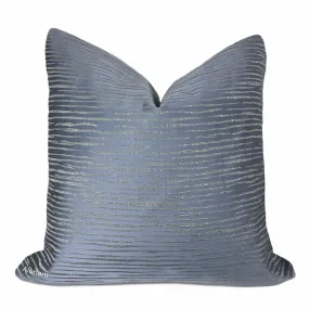 Morrison Slate Blue Freeform Stripes Pillow Cover