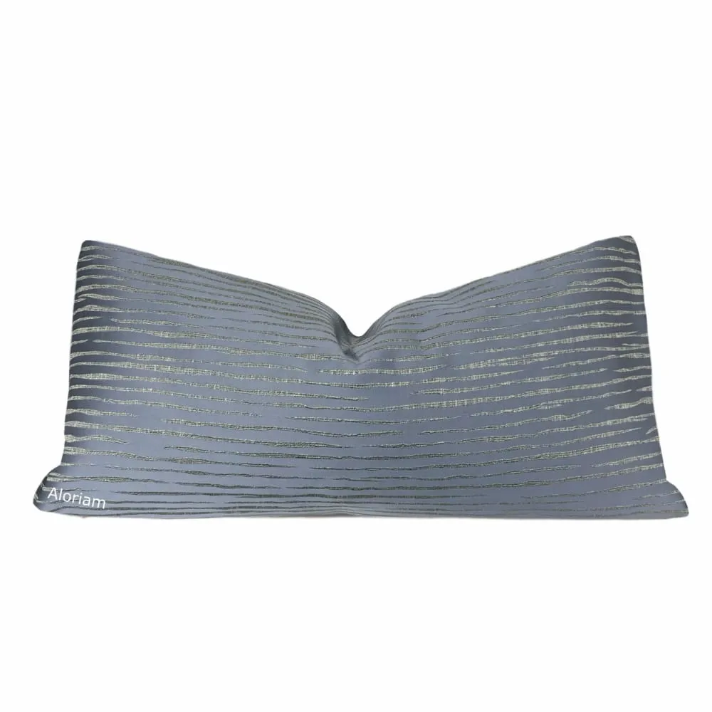 Morrison Slate Blue Freeform Stripes Pillow Cover