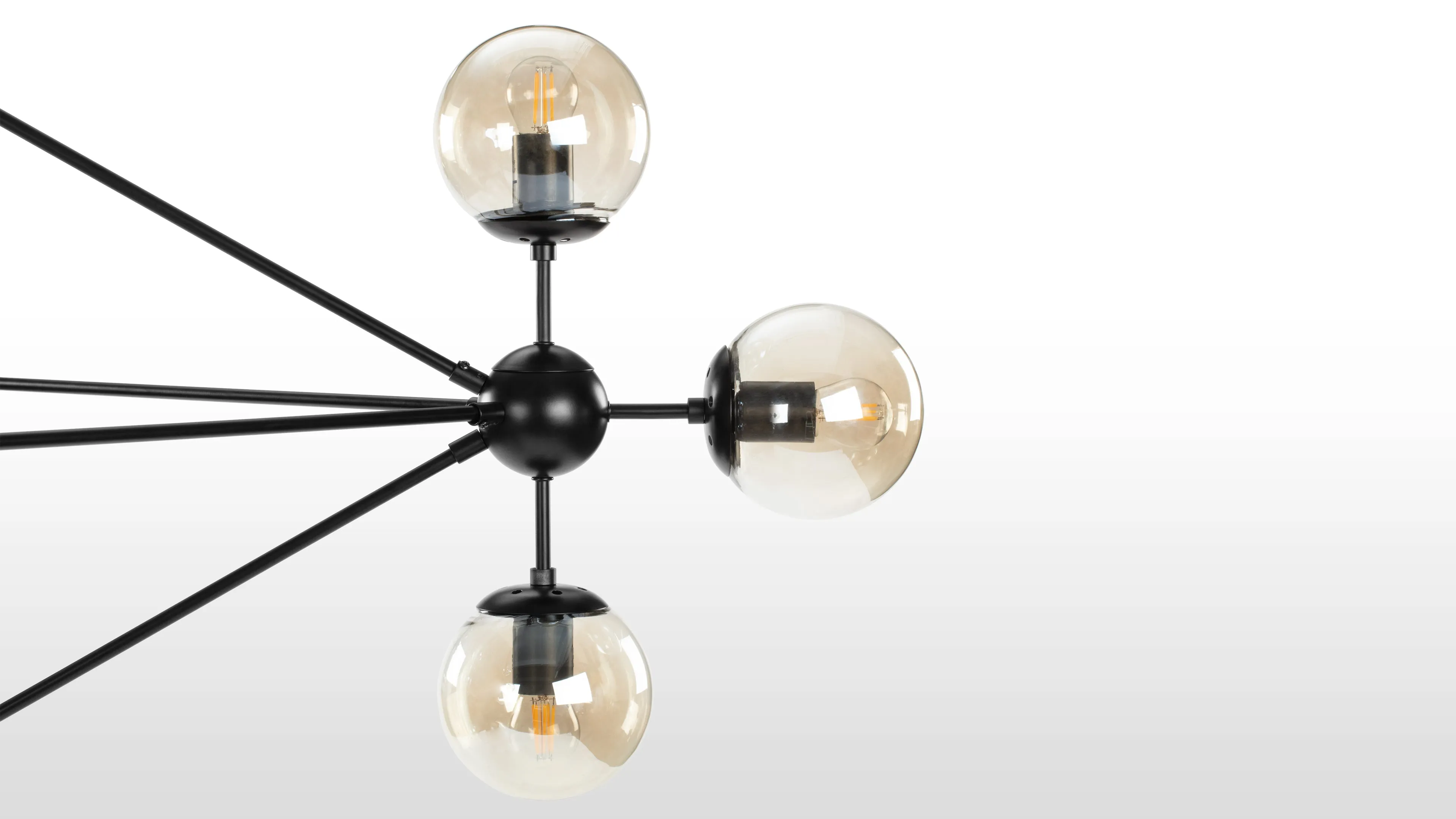 Moto - Moto Chandelier, Large, Smoked Glass and Black