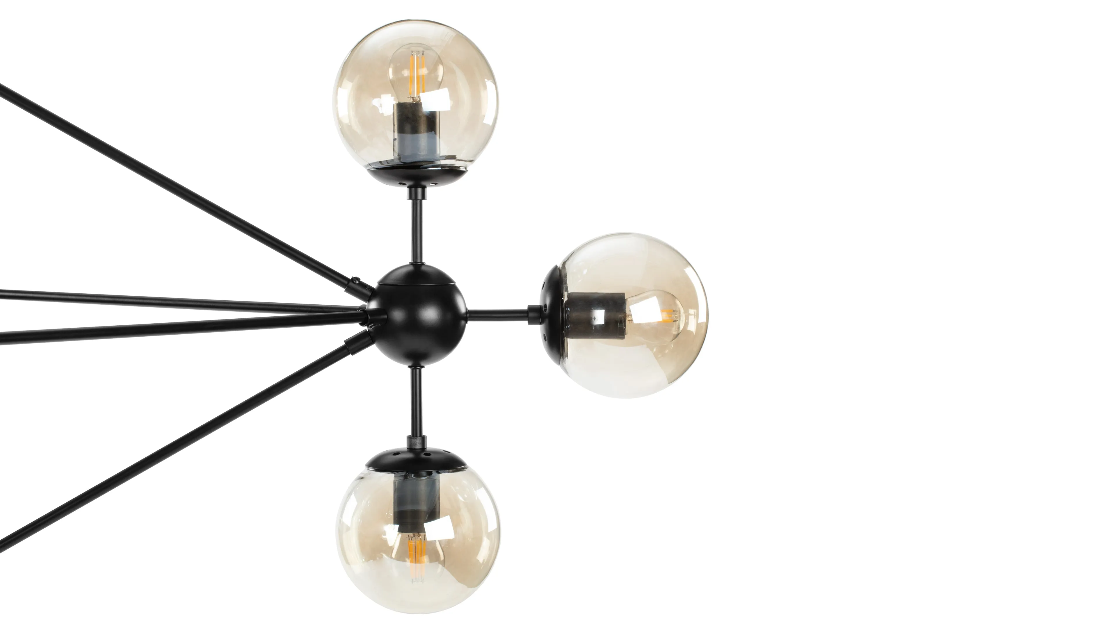 Moto - Moto Chandelier, Large, Smoked Glass and Black