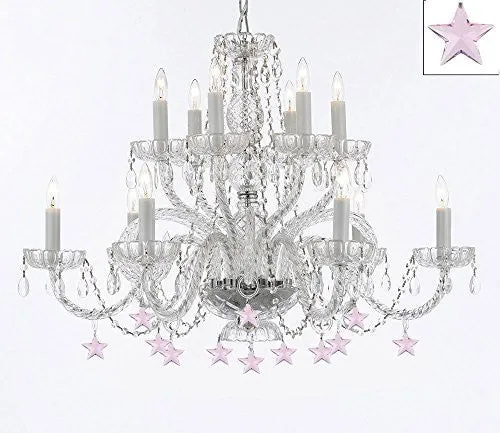 Murano Venetian Style All Empress Crystal (Tm) Chandelier With Stars - A46-B38/385/6 6