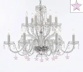 Murano Venetian Style All Empress Crystal (Tm) Chandelier With Stars - A46-B38/385/6 6