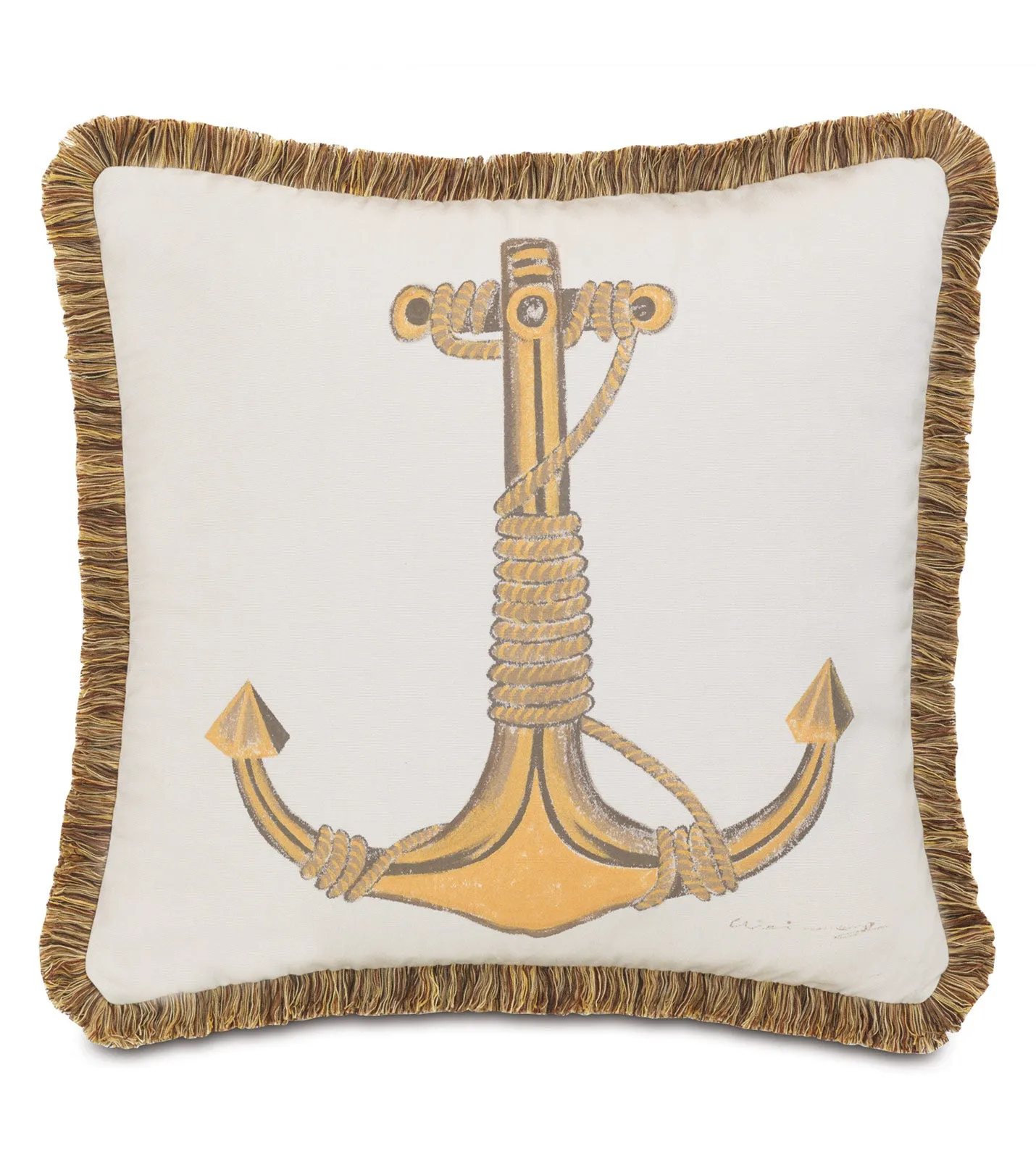 Nautical Anchorage Outdoor Throw Pillow Cover 22x22