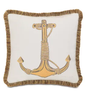 Nautical Anchorage Outdoor Throw Pillow Cover 22x22