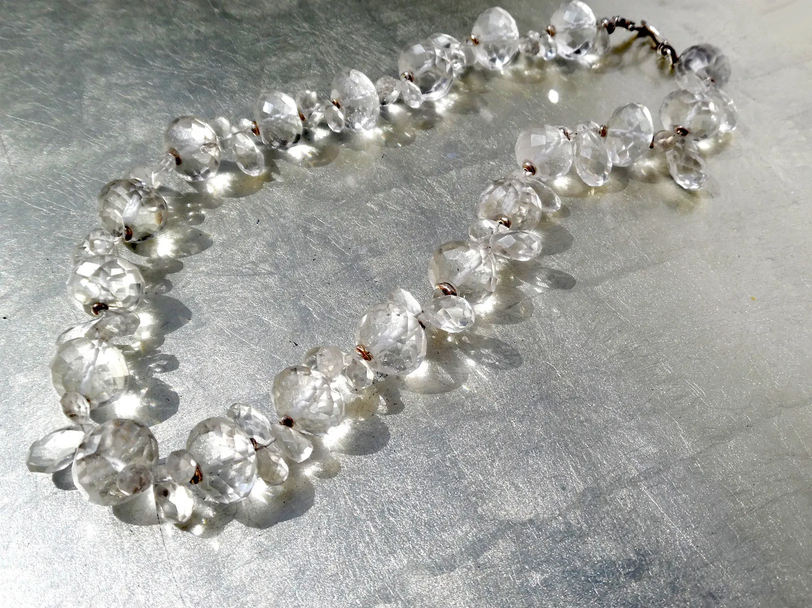 NECKLACE FACETED CHANDELIER CUT QUARTZ