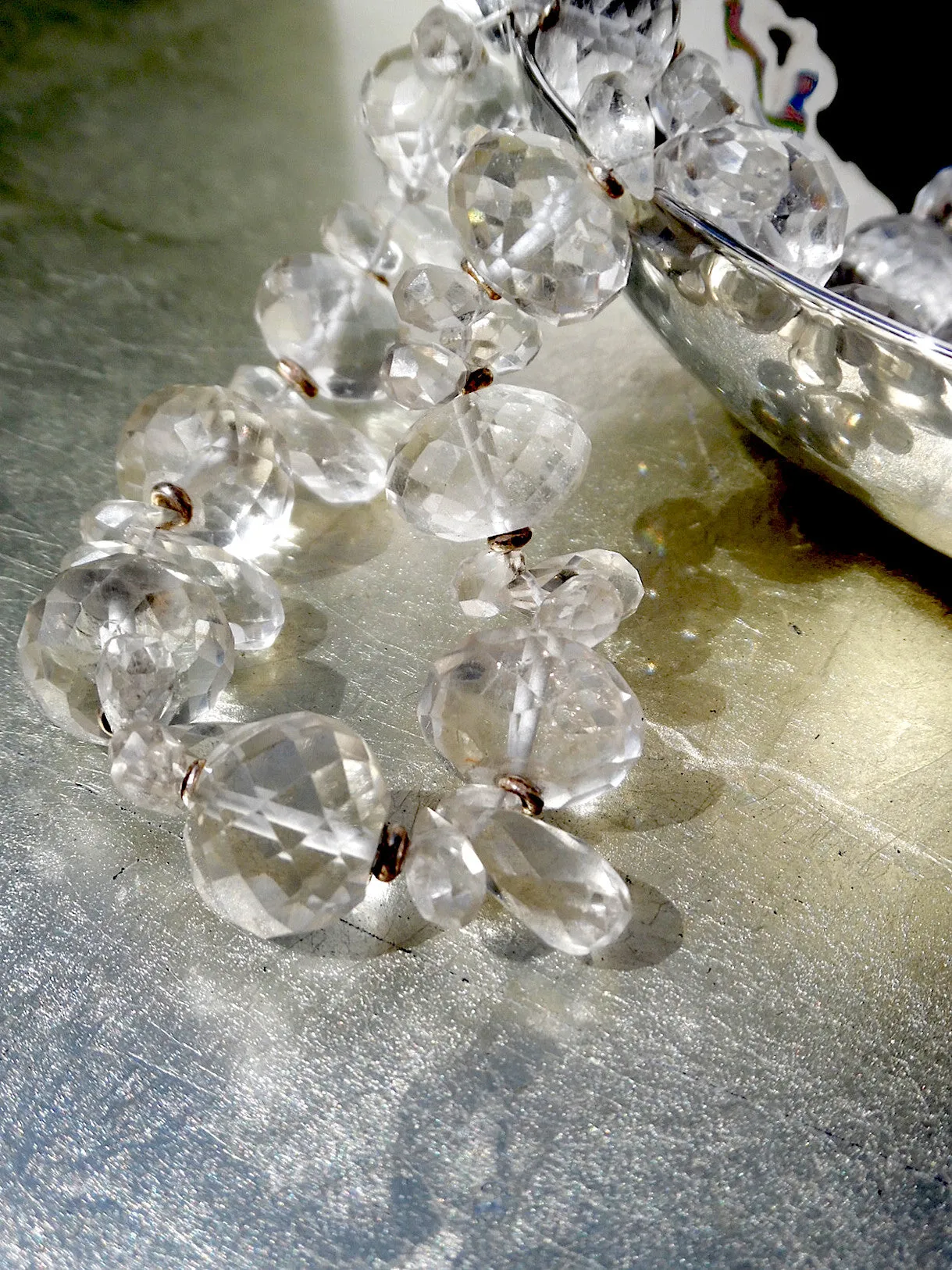 NECKLACE FACETED CHANDELIER CUT QUARTZ