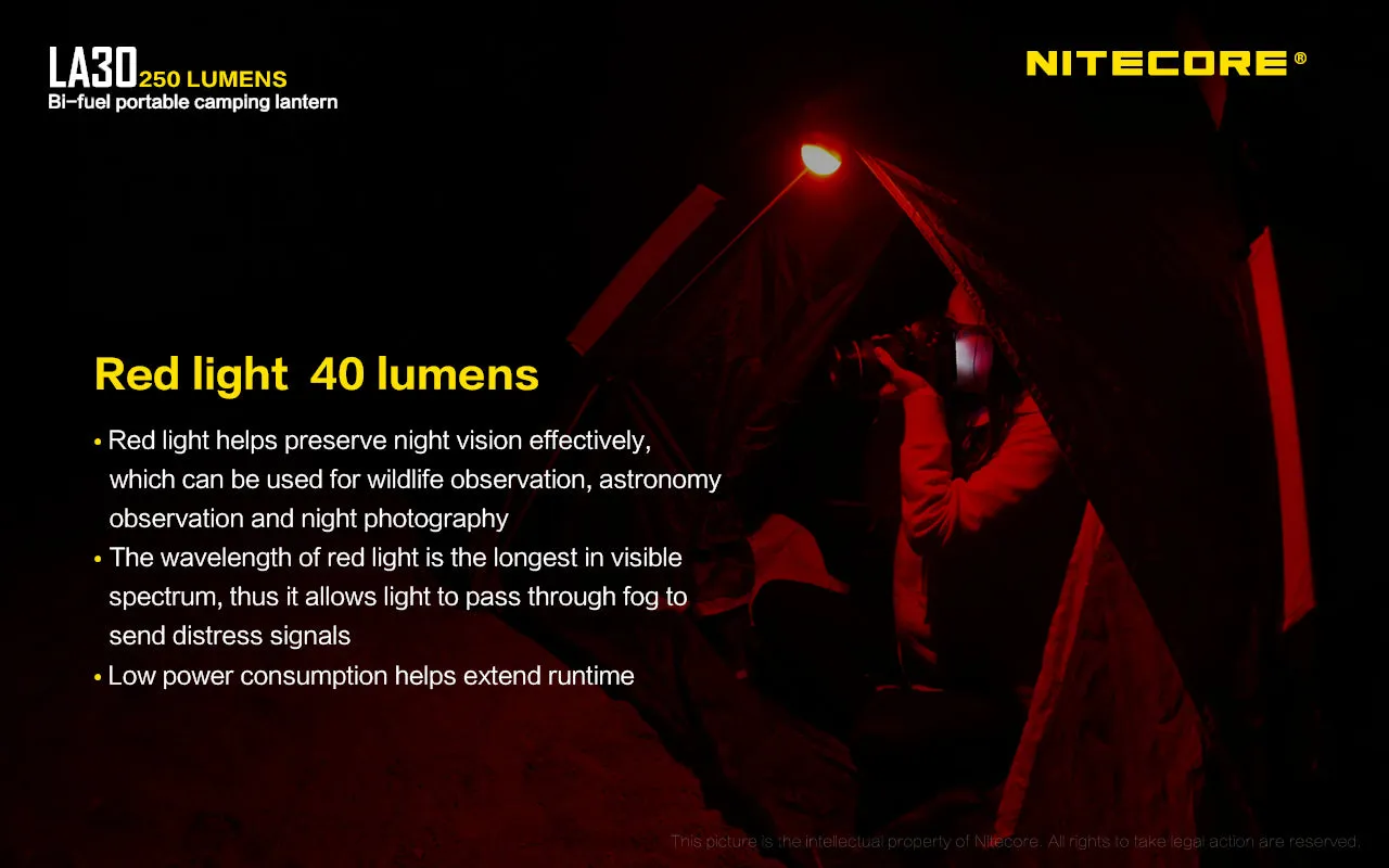 NITECORE BI-FUEL PORTABLE CAMPING LANTERN (LA30)