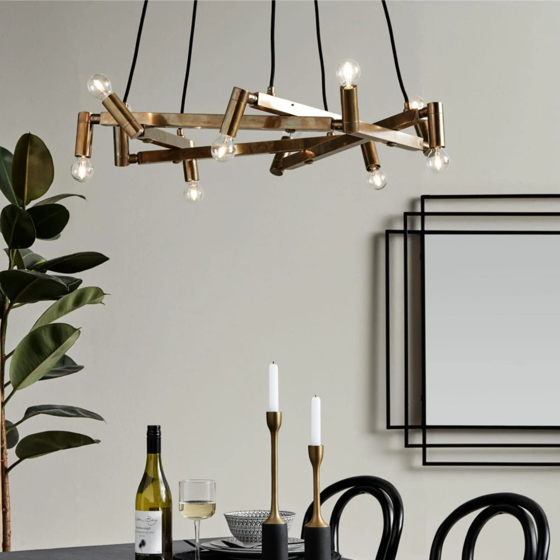 Nordal Chandelier brass F/10