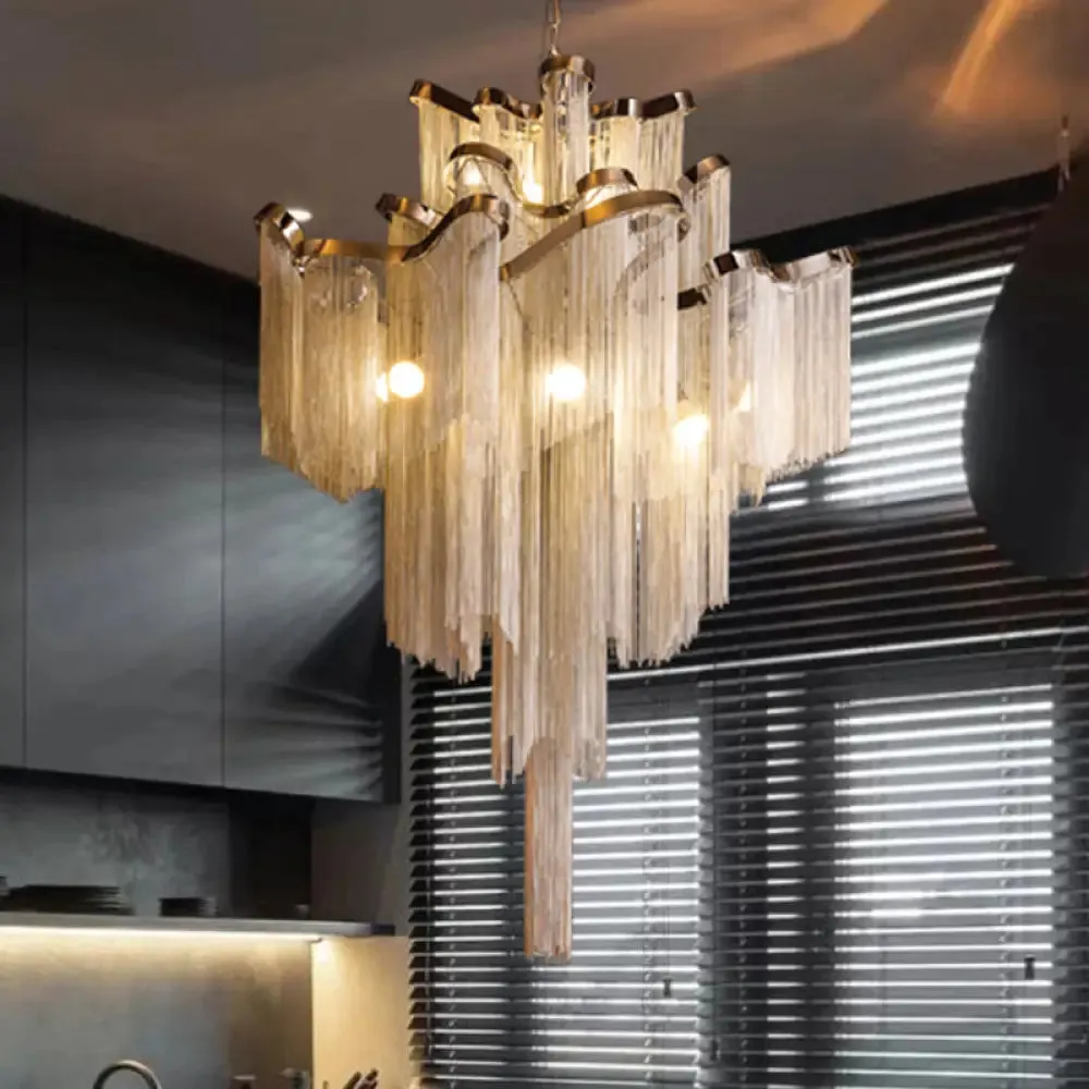 Nordic LED Aluminum Ceiling Chandelier for Living Room - Stylish Pendant Light Fixture