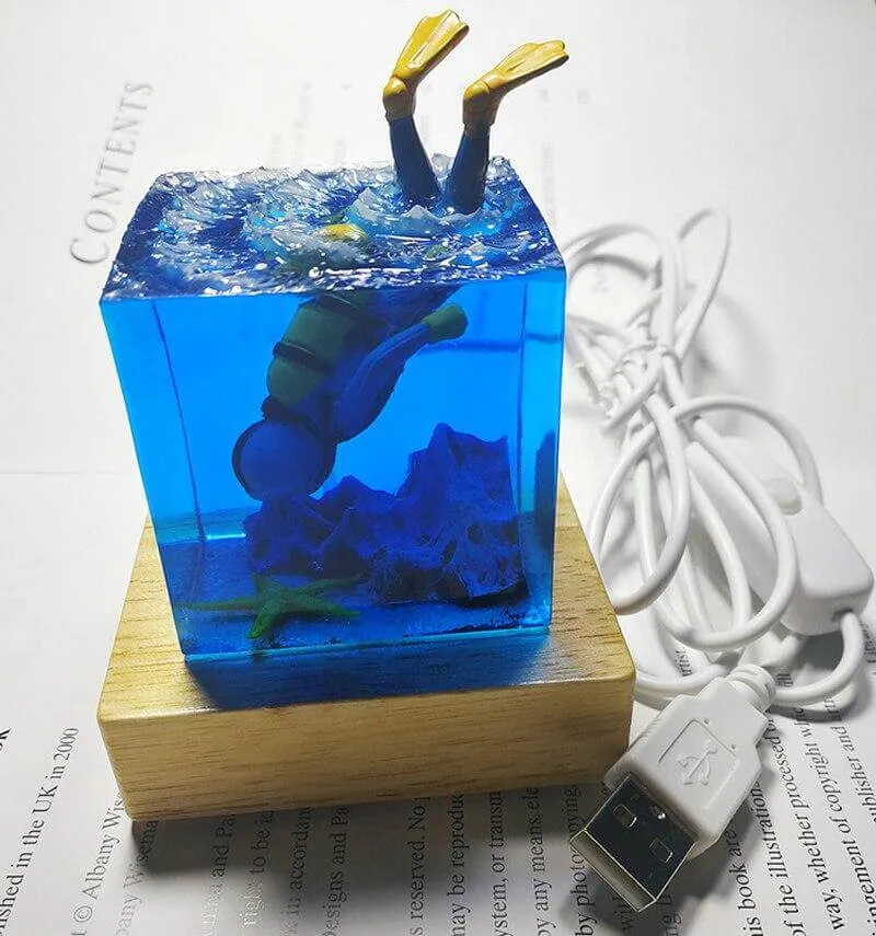 Ocean Scuba Diver Lamp