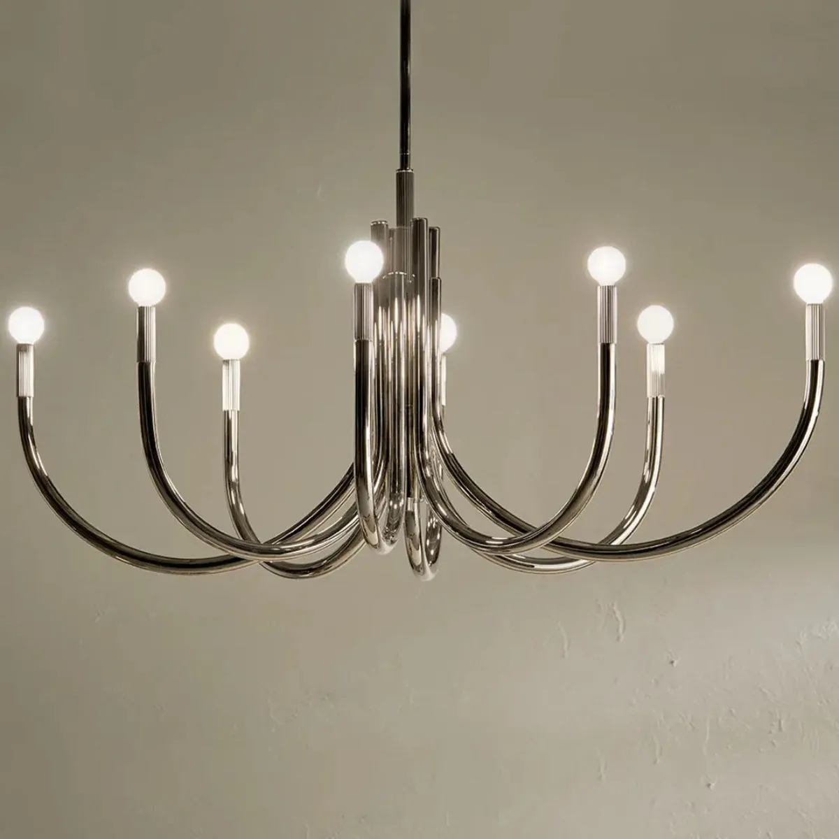 Odensa 46 in. 8 Lights Chandelier Polished Nickel Finish