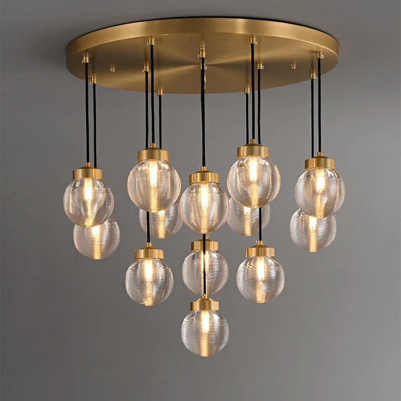 ORBIS Brass Cluster Chandelier