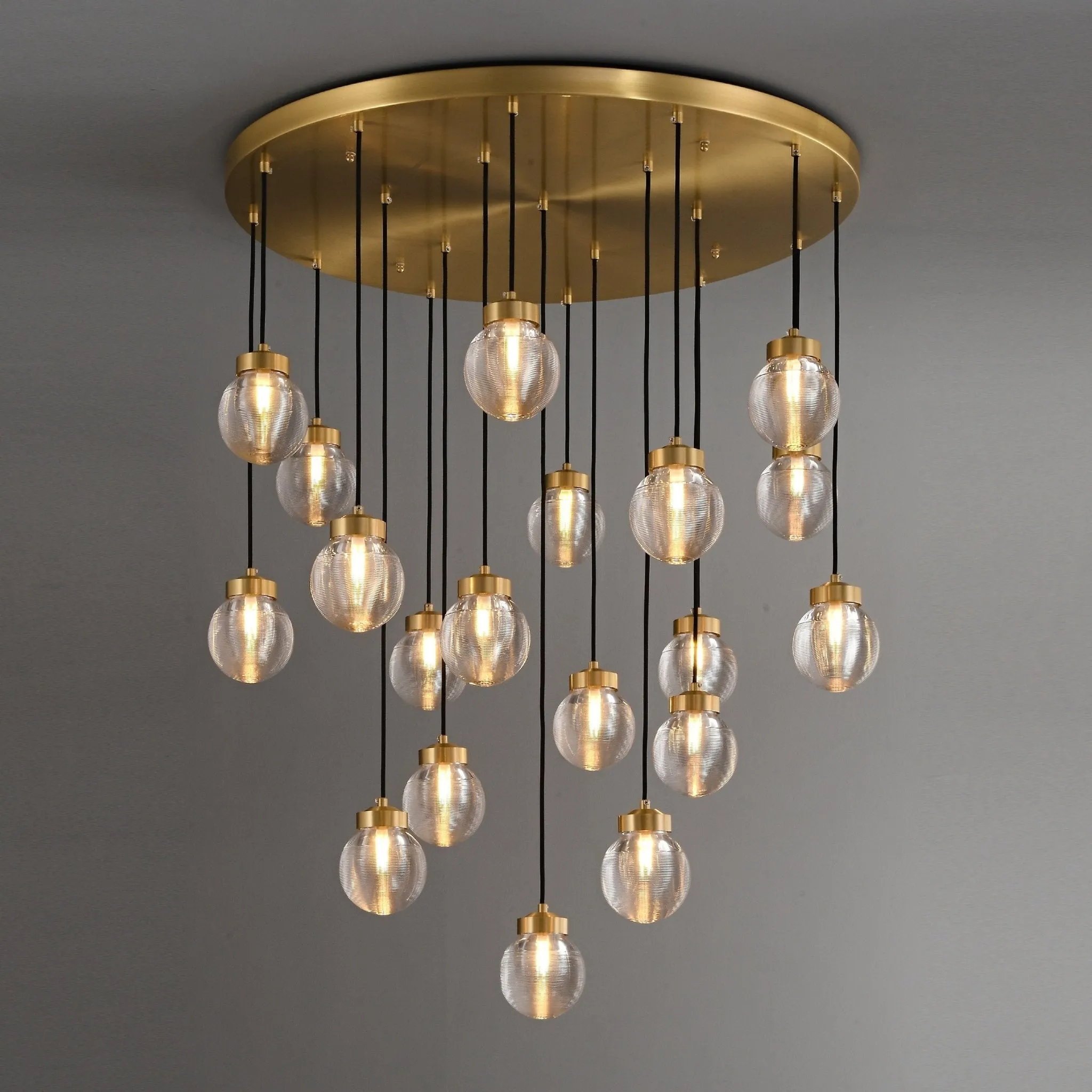 ORBIS Brass Cluster Chandelier