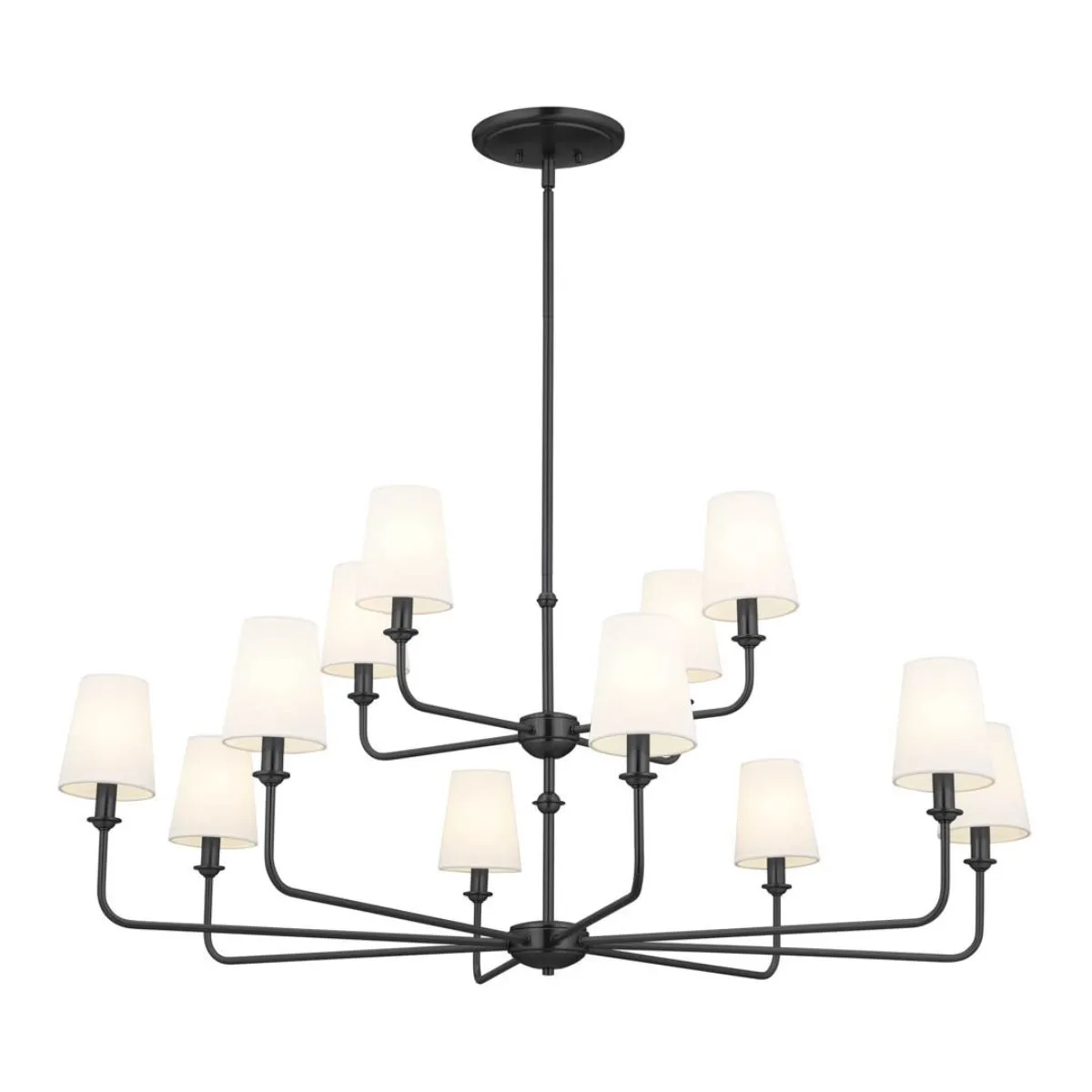 Pallas 43 in. 12 Lights Chandelier Black finish