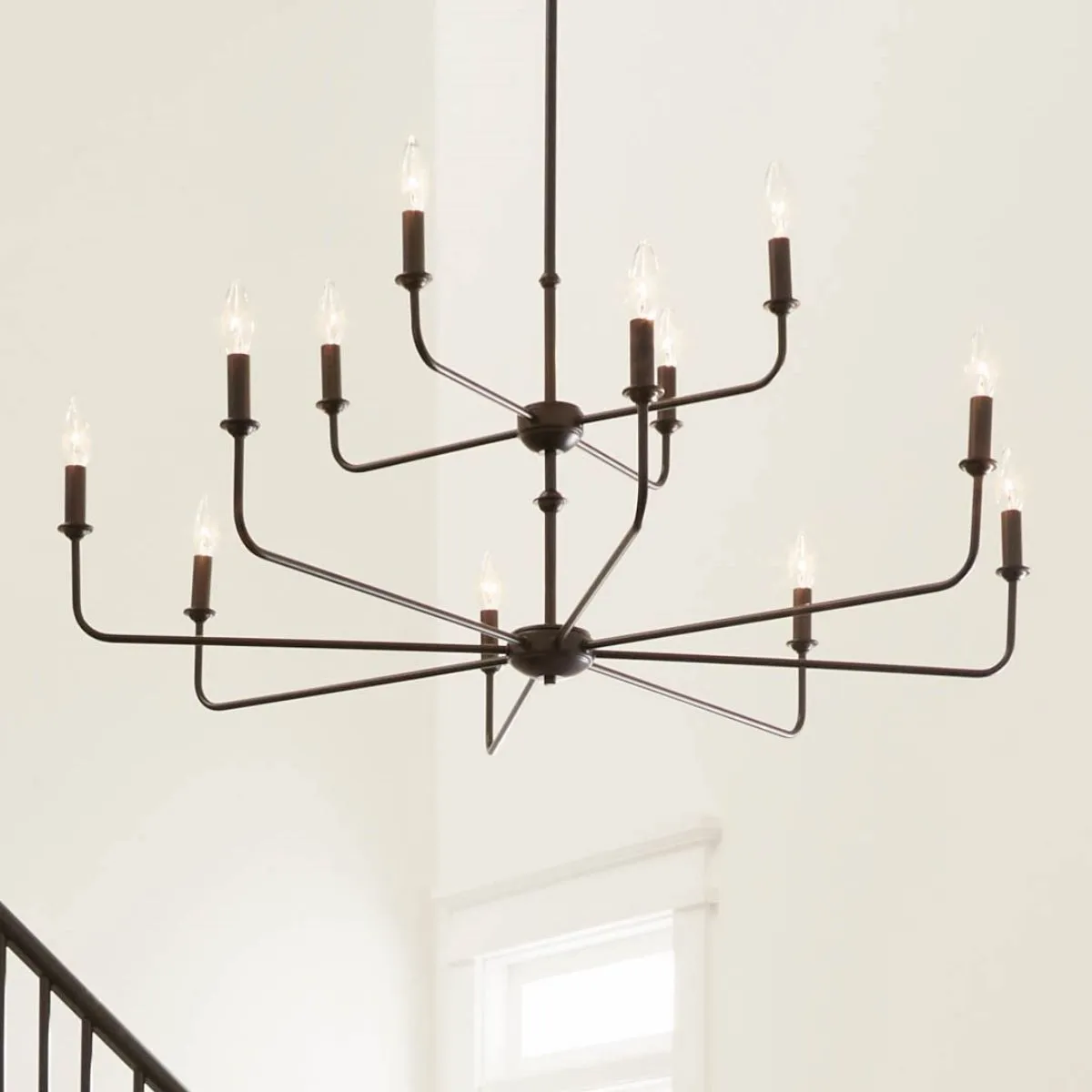 Pallas 43 in. 12 Lights Chandelier Black finish